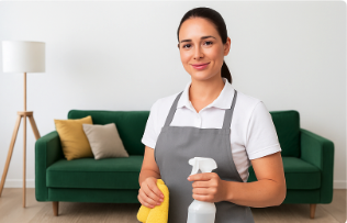 Professionnel SuperPros effectuant un service de nettoyage de qualité